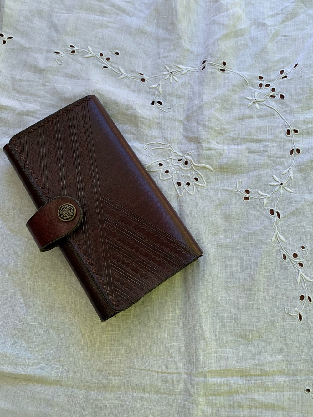 Handmade, Trifold Tooled Leather Wallet